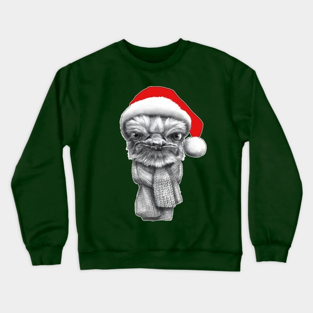 Severe christmas ostrich G2016-0145 Crewneck Sweatshirt by schukina art